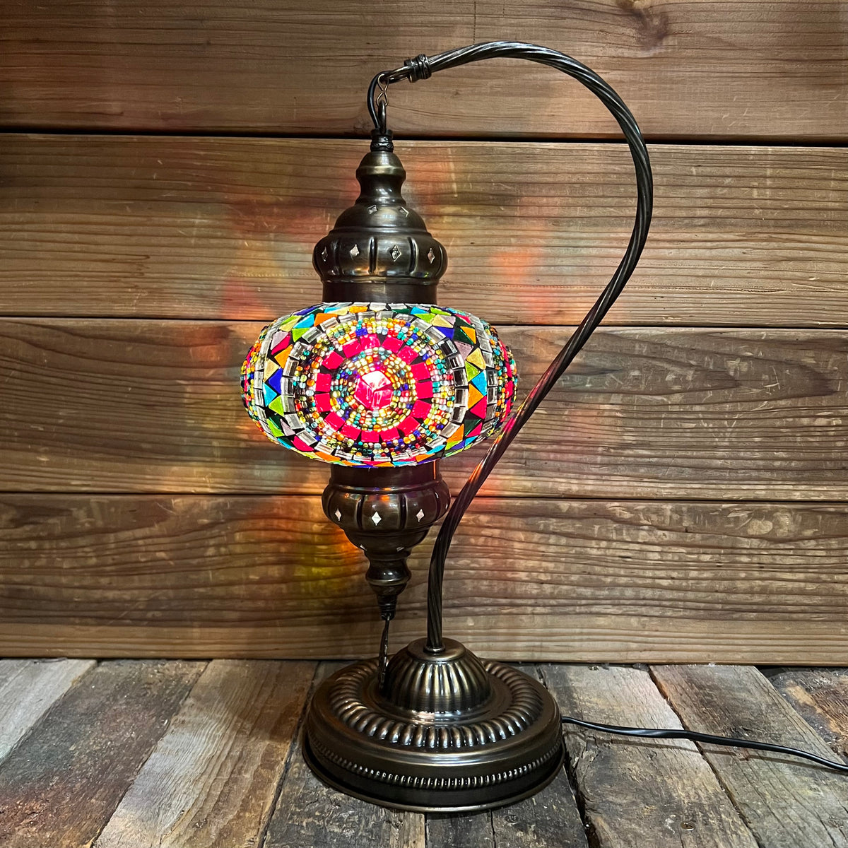 Handmade Half a Heart Turkish Lamps - Dark Multicolor