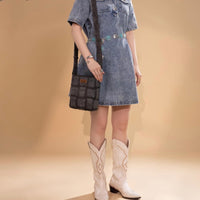 Wrangler Woven Tooled Grid Panel Crossbody Bag