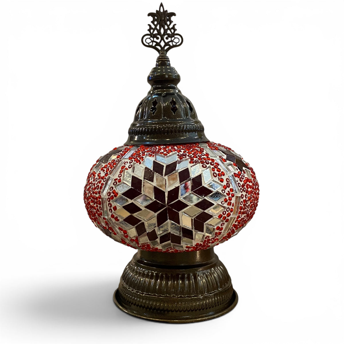 7” Turkish Table Lamp Red