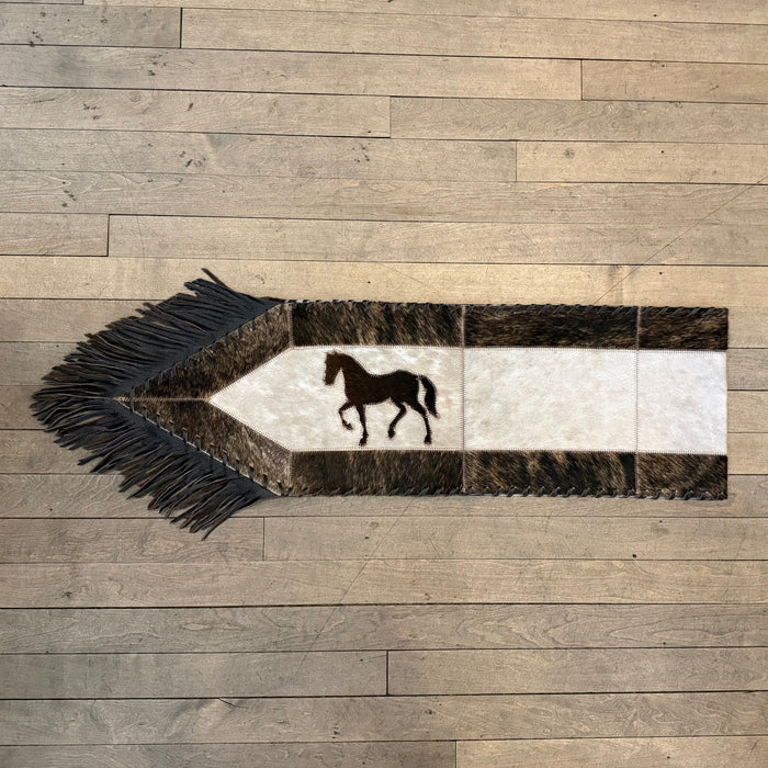 Medium Cowhide Table Runner - Horses