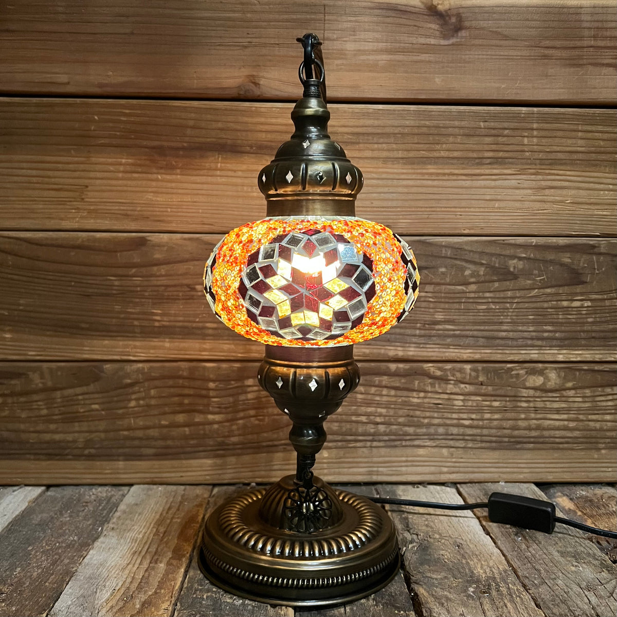 Handmade Half a Heart Turkish Lamps - Brown
