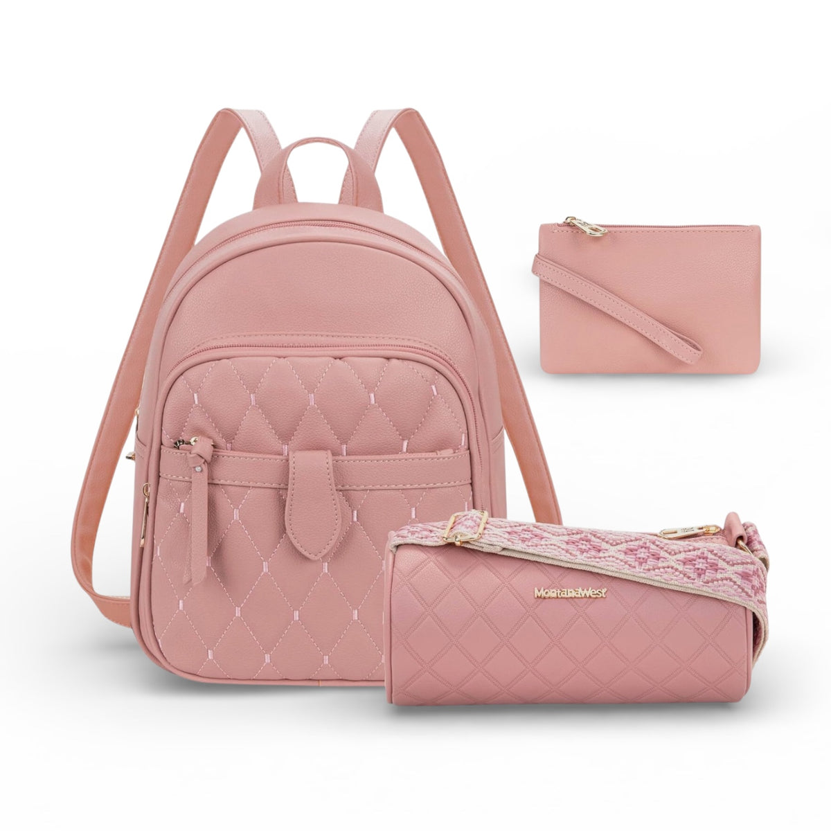 Montana West 3Pcs Anti-Theft Backpack Purse