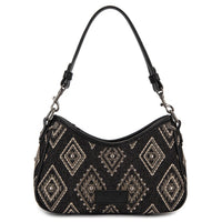 Wrangler Aztec Studded Shoulder Bag With Mini Pouch Black