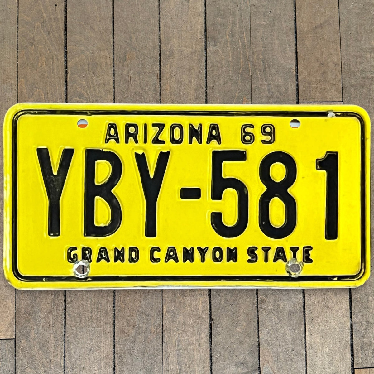 Arizona License Plate- Yellow
