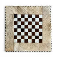 Genuine Cowhide Checkers Board