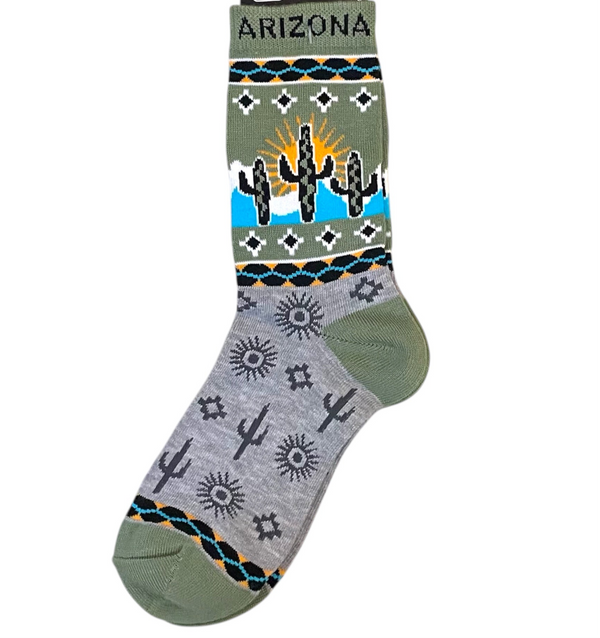Southwestern Arizona Cactus Print Socks