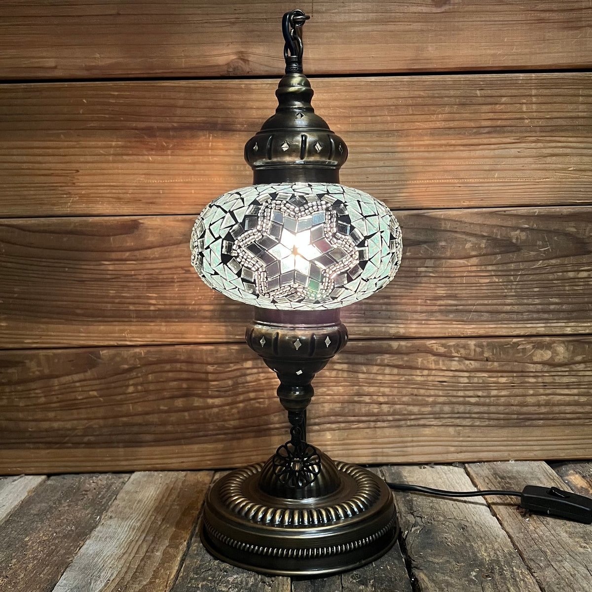 Handmade Half a Heart Turkish Lamps - White