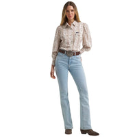 Women’s Smocked Sleeve Western Snap Blouse