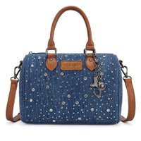 Wrangler Rhinestone Denim Boston Bag/Crossbody
