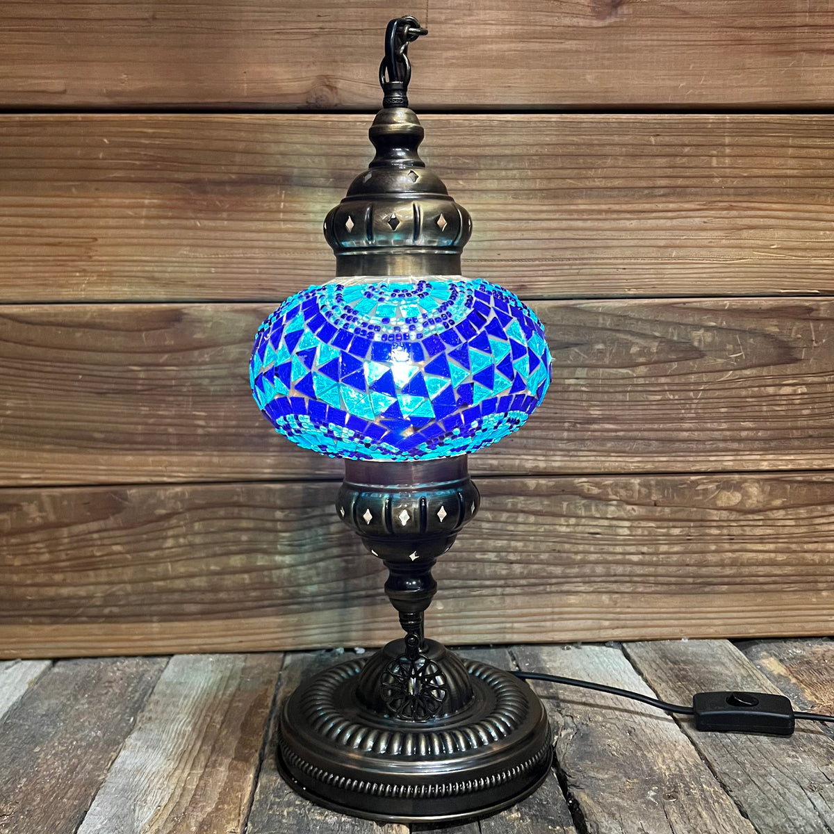 Handmade Half a Heart Turkish Lamps - Light Blue