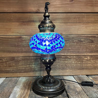 Handmade Half a Heart Turkish Lamps - Light Blue