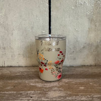 Mini Stainless Steel Floral Tumbler 2oz.