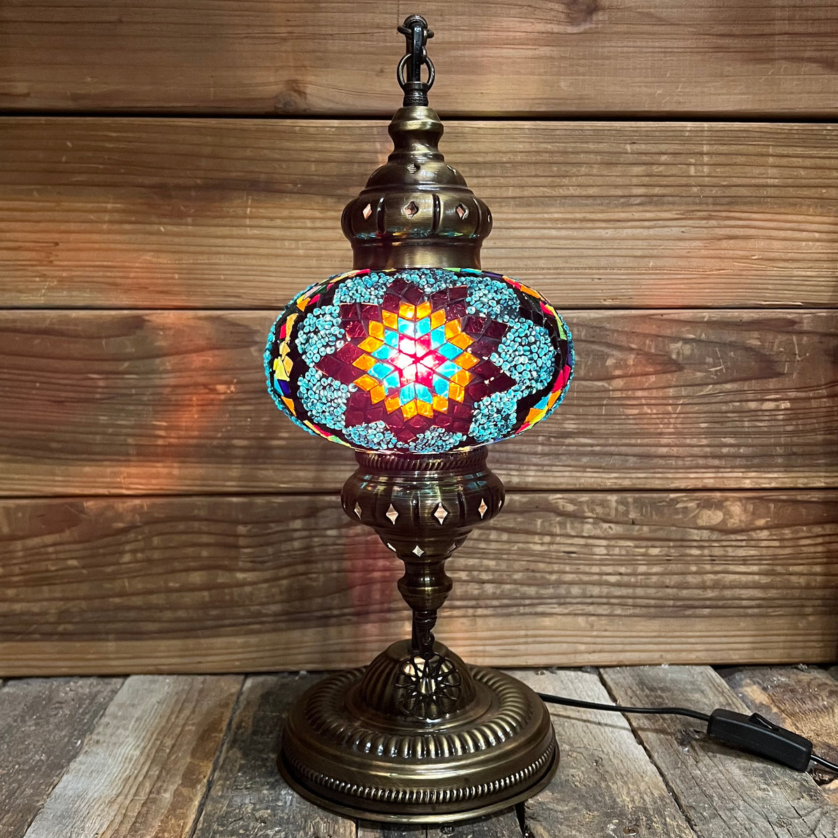 Handmade Half a Heart Turkish Lamps - Dark Multicolor