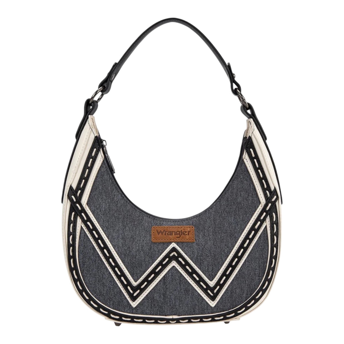 Wrangler Contrast Stitch Chevron Hobo Shoulder Bag
