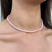 Pink Conch With Turquoise Choker