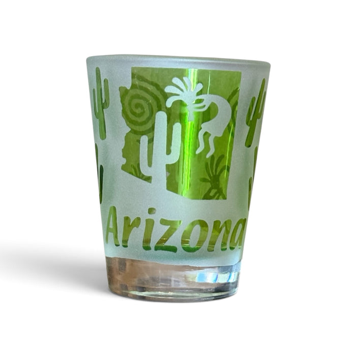 Green Etch Arizona Shot Glass