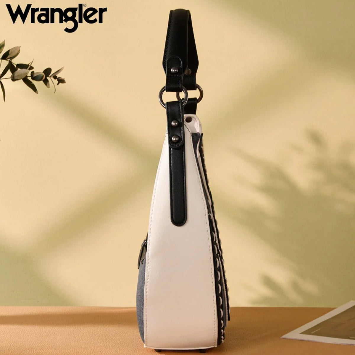 Wrangler Contrast Stitch Chevron Hobo Shoulder Bag