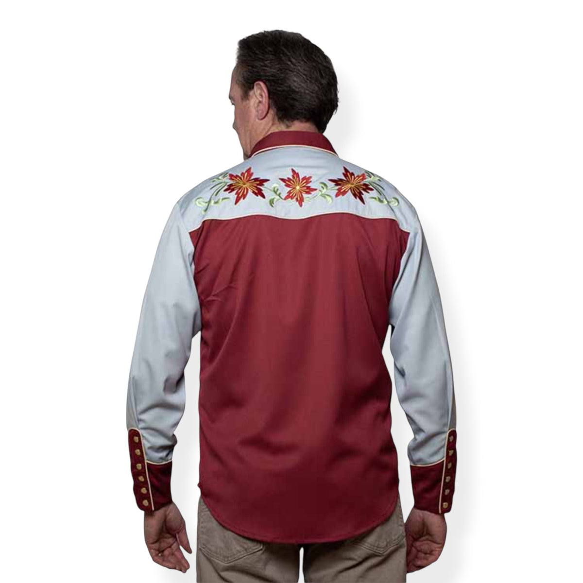 Men’s Scully Two-Tone Embroidered Snap Shirt