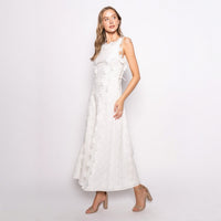 Floral Embroidered Laced Up Maxi Dress