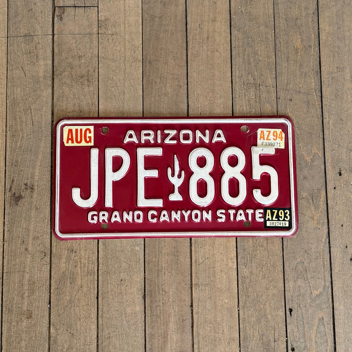 Arizona License Plate- Red