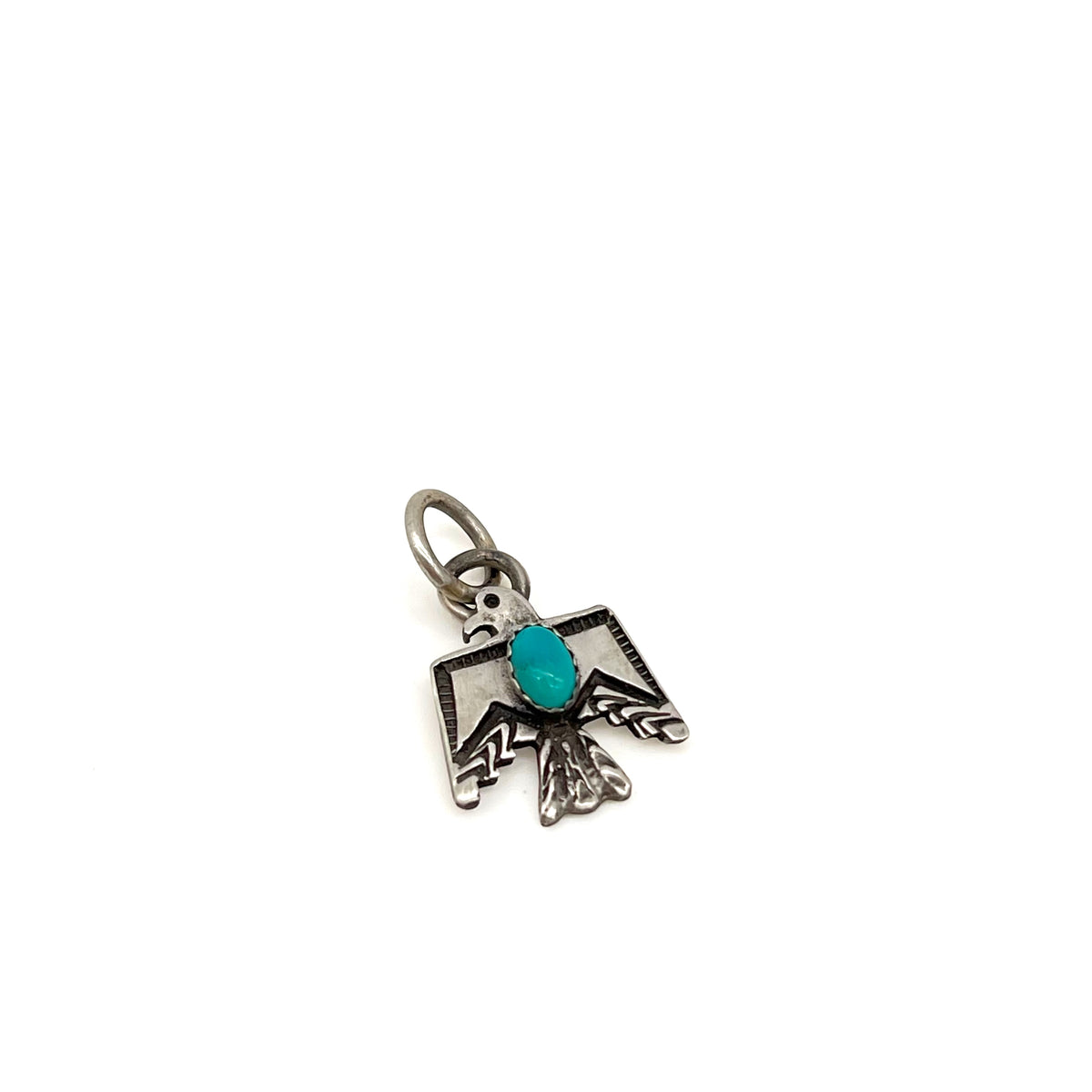 Mini Thunderbird Necklace Sterling Silver With Turquoise