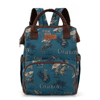 Wrangler Vintage Retro Cowboy Cool Print Backpack Jean
