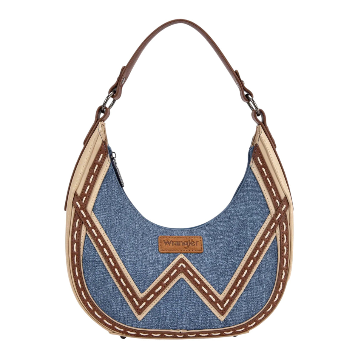 Wrangler Contrast Stitch Chevron Hobo Shoulder Bag