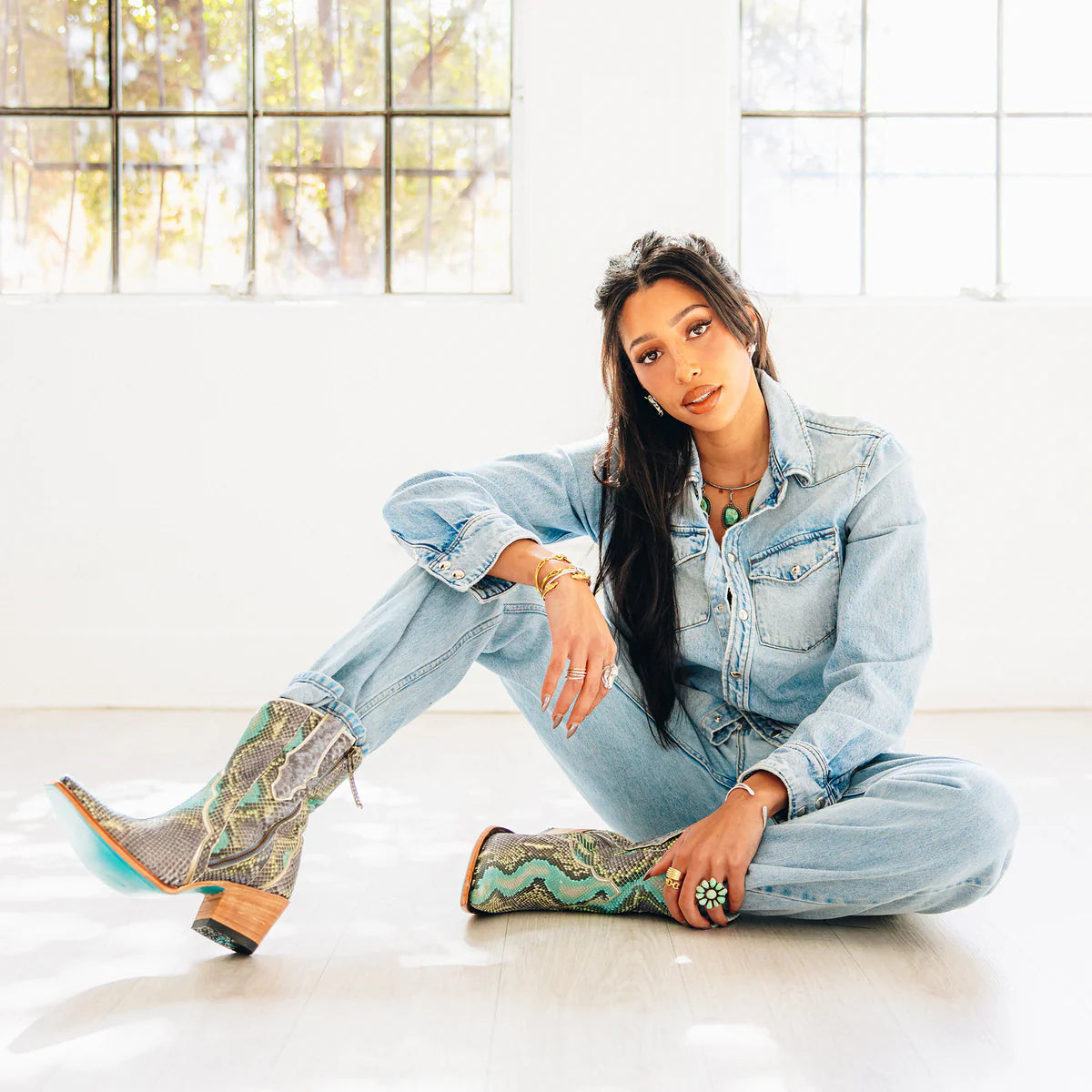 VICKSON EXOTIC BOOTIE - BLUE WATERCOLOR