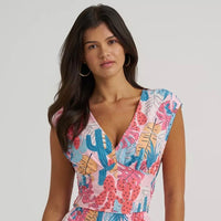 Women’s Wrangler Smocked Crop Printed Blouse