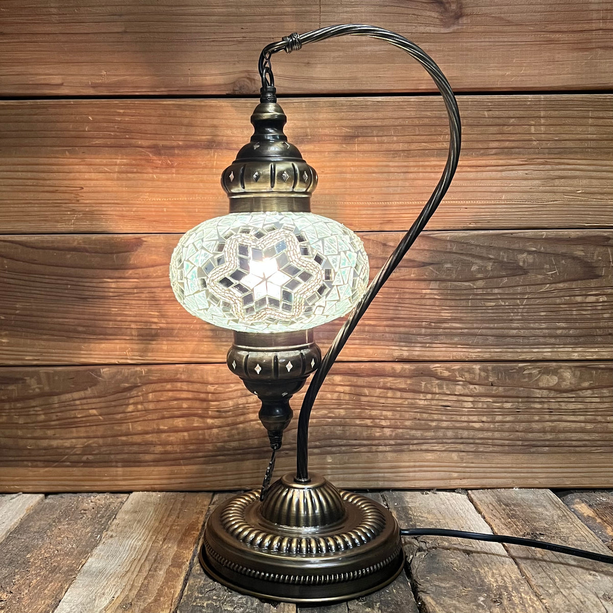 Handmade Half a Heart Turkish Lamps - White