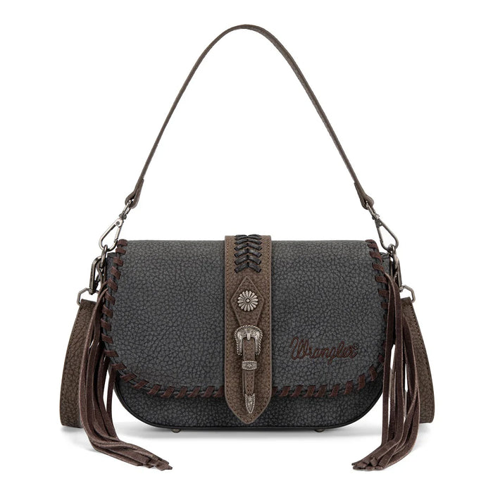 Wrangler Braided Tassel Saddle Crossbody Bag