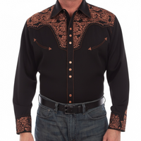 Mens Scully Floral Tooled Embroidery