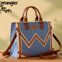 Wrangler Contrast Stitch Chevron Hobo Tote Bag