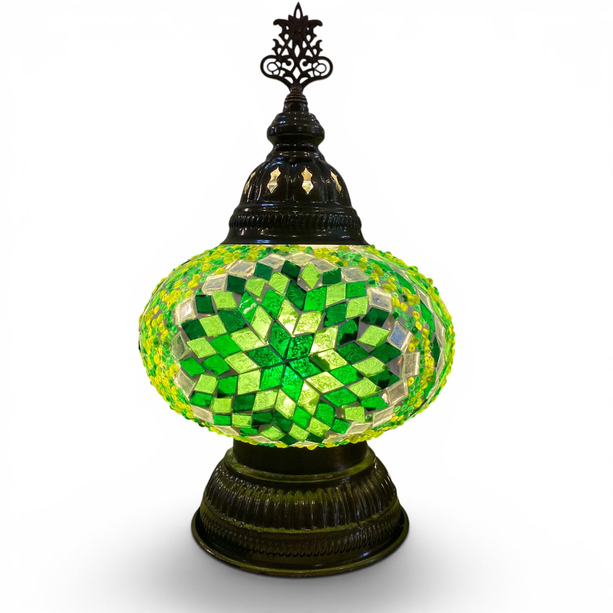 7” Turkish Table Lamp Green