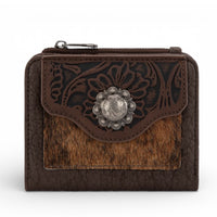 Hair-On Cowhide Tooled Wallet