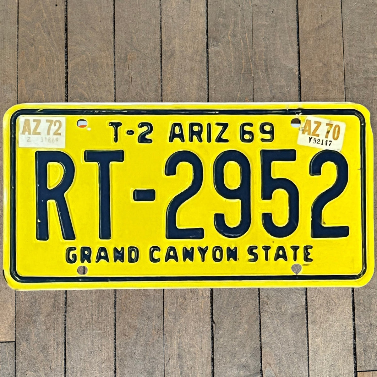 Arizona License Plate- Yellow