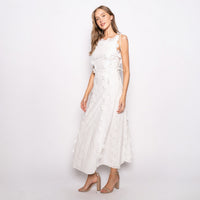 Floral Embroidered Laced Up Maxi Dress