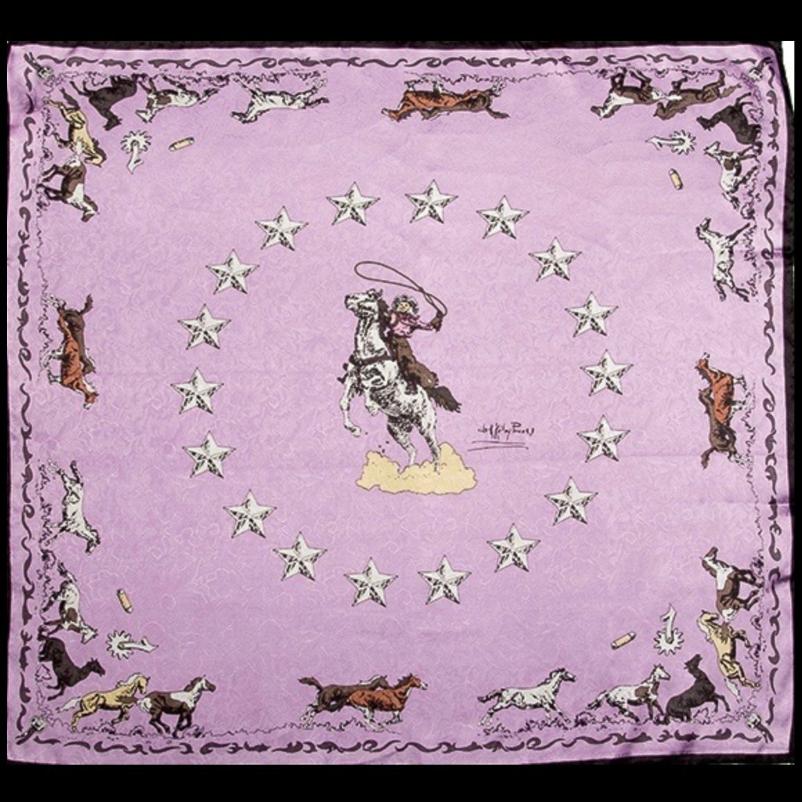 Mustang Lavender Silk Scarf