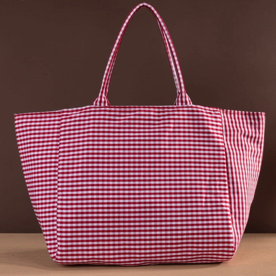 LEE Plaid Cotton Tote