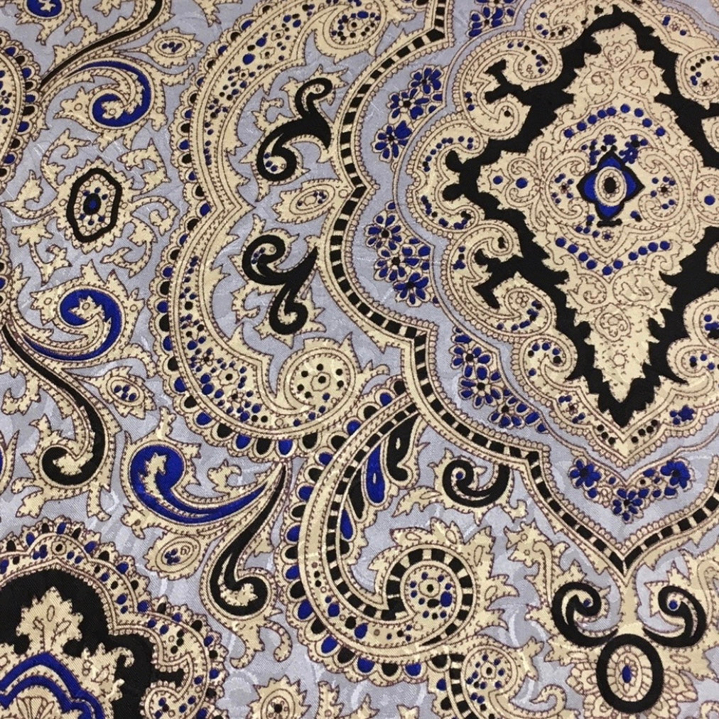 Paisley Ivory/Gold Silk Scarf