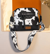 Wrangler Zippered Cow Print Crossbody Bag