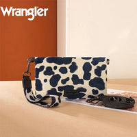 Wrangler Cow Print Wallet/Wristlet/Crossbody -Black