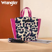 Wrangler Cow Print Concealed Carry Tote/Crossbody - Hot Pink