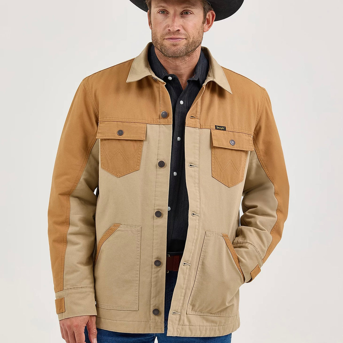 MEN'S WRANGLER MIXED CANVAS CHORE JACKET
