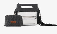 Montana West Top Handle Clear Fringe Crossbody Set