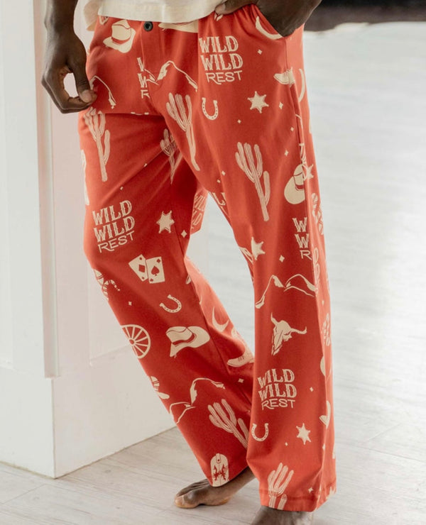 Lazy One Wild Wild Rest Rust PJ Pants