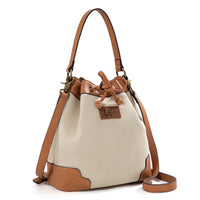 LEE Waxed Canvas Drawstring Hobo Crossbody Bag