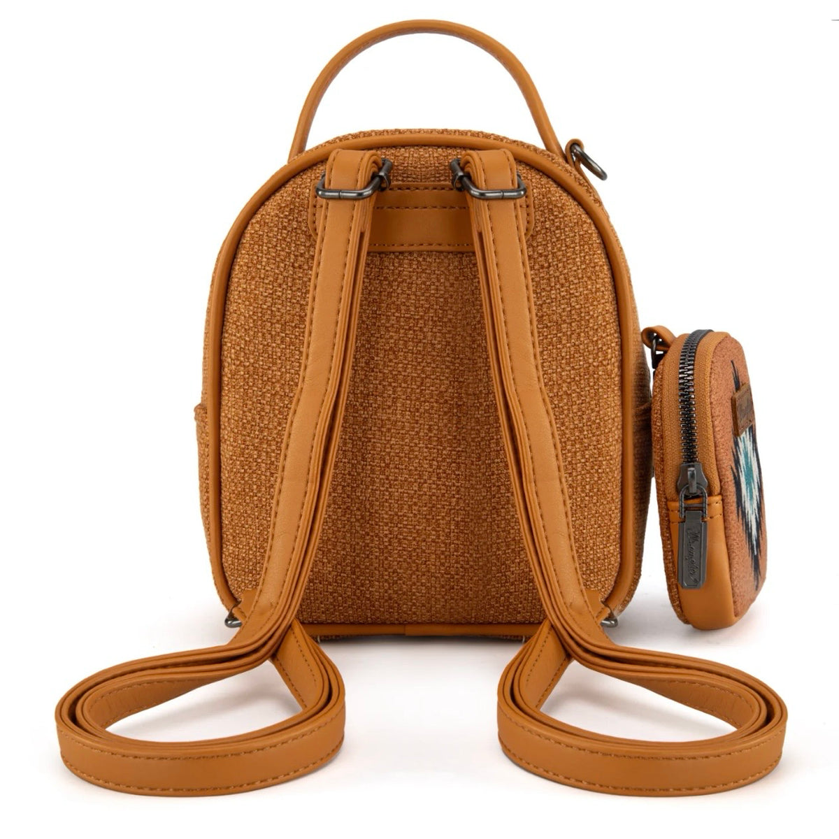Wrangler Orange Aztec Knitted With Coin Pouch Mini Backpack