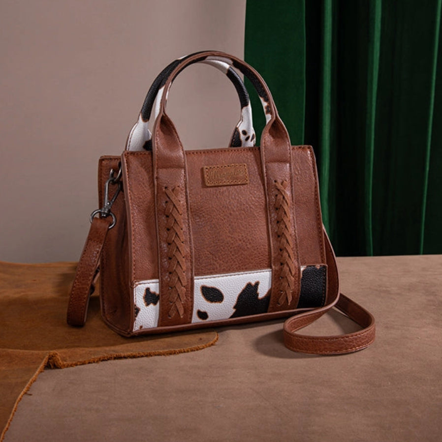 Wrangler Cow Print Accents Mini Tote Bag