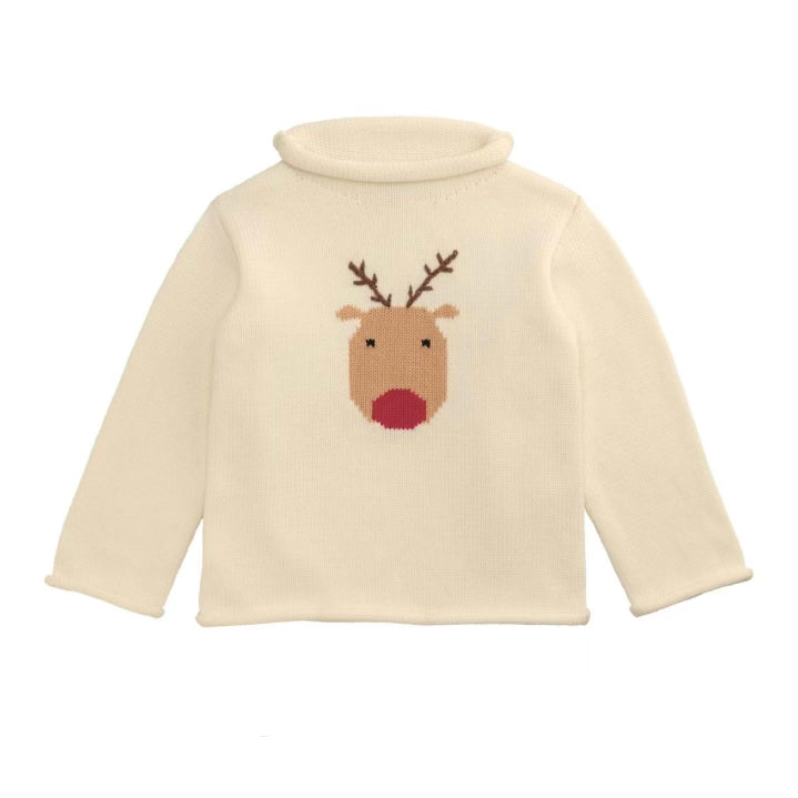 REINDEER ROLLNECK TODDLER SWEATER